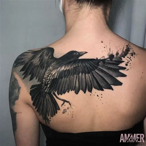 30 DARK Raven Tattoo Ideas for Men & Women in 2024 | Tatouage, Tatouage femme, Tatouage femme ...