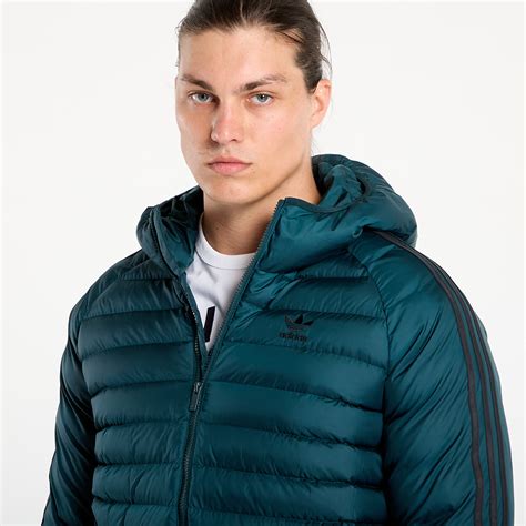 Pánské bundy adidas Synthetic Hooded Jacket Aurora Ivy/ Black (JX4116
