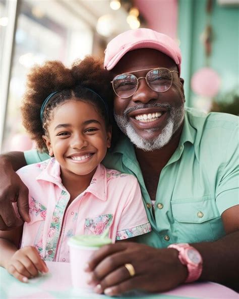 Premium AI Image | African father and daughter drinking milkshake ...