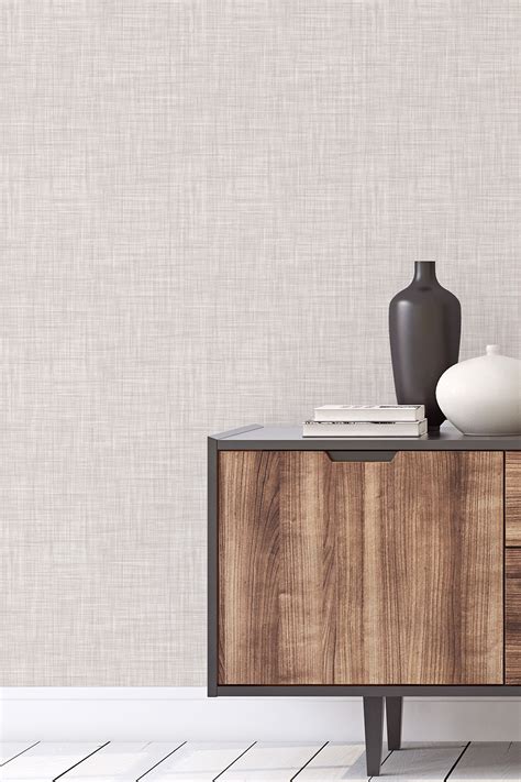 Removable Linen Textured Wallpaper Peel and Stick and Traditional