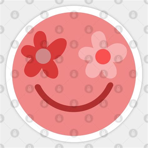 pink happy face happy sticker teepublic
