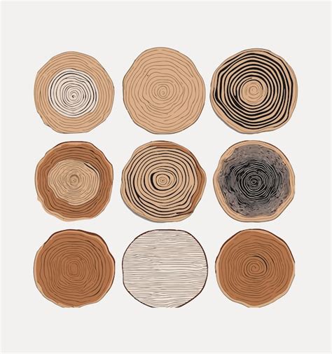 wood circle texture vectors illustrations