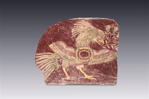 Quetzal alegórico, fragmento de pintura mural | El México antiguo
