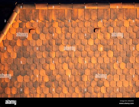 tiled roof top aerial view stock photo alamy