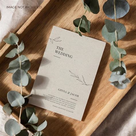 minimal wedding card mockup images    freepik