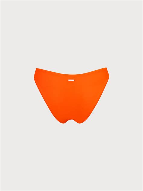 econyl orange  waisted bikini bottom reviews orange