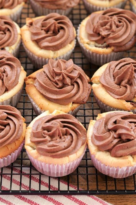 Cheesecake Brownie Cupcakes with Frosting - My Recipe Treasures