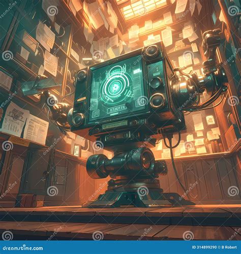 Robot s Western Adventure stock illustration. Illustration of nostalgia