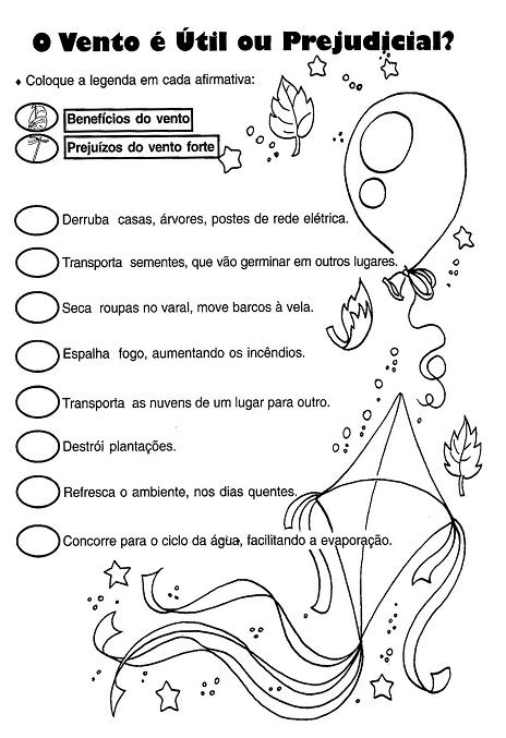 ATIVIDADES SOBRE O AR CIÊNCIAS IMPRIMIR E COLORIR - Mistura de Alegria