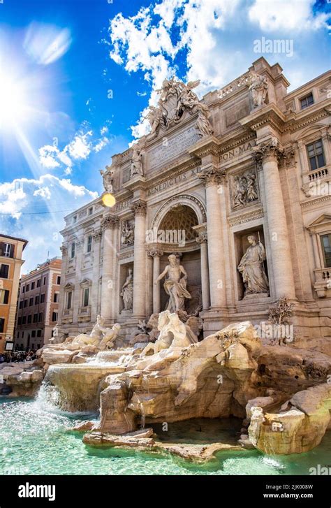 famous trevi fountain  rome italy  beautiful cultural travel