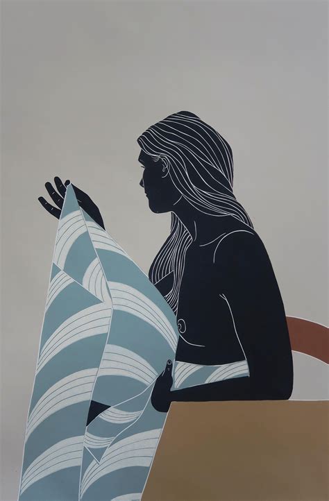 Wood & Linocut Prints Prints Art & Collectibles nude with shadow hand