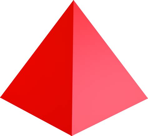 render   red pyramid geometric shape  png
