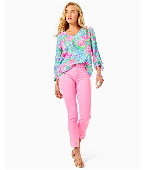 Lilly Pulitzer 29" South Ocean High Rise Skinny Jean in Pink | Lyst