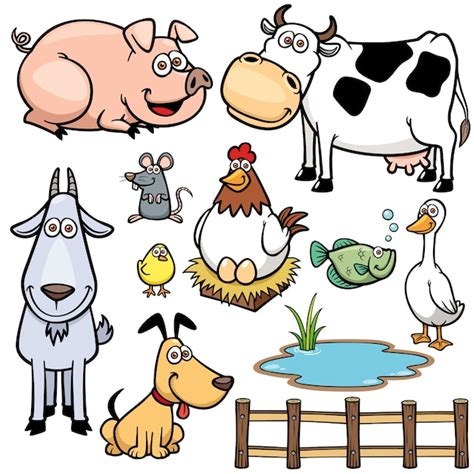 Conjunto de animais de fazenda | Vetor Premium
