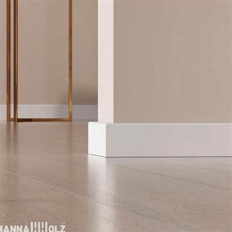 Плинтус для пола белый напольный под покраску HANNAHHOLZ AKTUELL WEISS ...