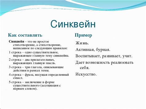 Как составить синквейн (с примерами)?