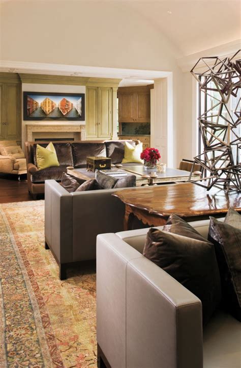 Contemporary Brown Living Room - Luxe Interiors + Design