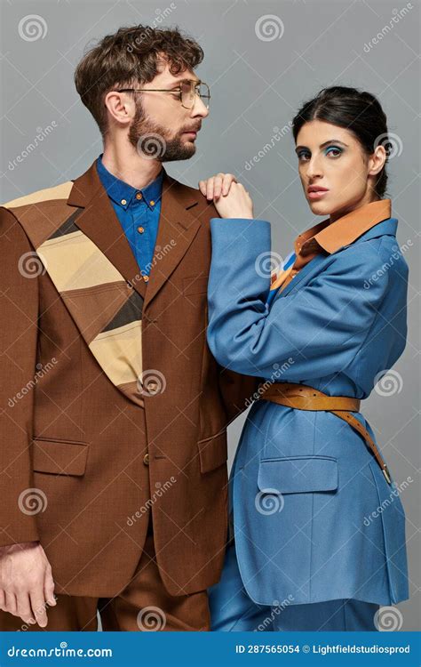 Fashionable Couple, Models Posing in Formal Stock Photo - Image of