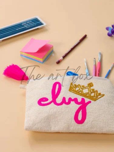 full customized aari work cotton cosmetic makeup pouch bag purse return