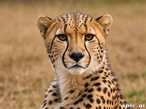 majestic cheetah gazes intently   golden savanna landscape