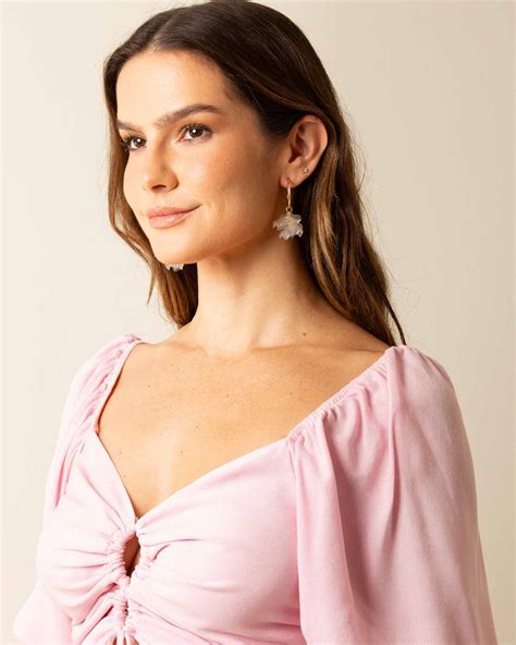 Blusa Cropped Frente Cruzada - ROSA PO - Liritty