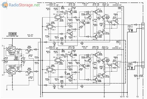 Автомобильный усилитель SONY-XM-222W - принципиальная схема