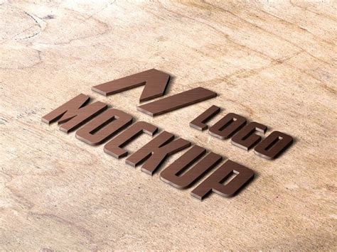 Premium PSD | 3d copper logo mockup