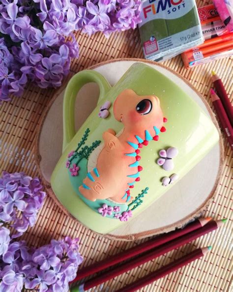 Кружка с декором Динозавр | Decorando tazas, Tazas pintadas, Tazas ceramica