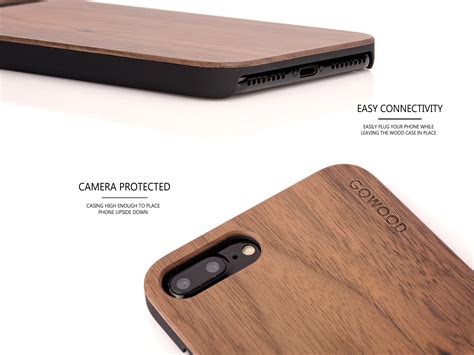 Étui iPhone 7 Plus et 8 Plus en bois noyer | Go Wood