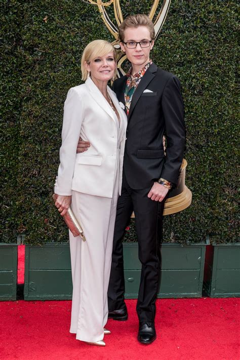 Maura West poses with her son on the red carpet@ the Daytime Emmy’s