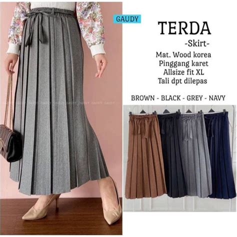 jual rok plisket semi woll polos rok plisket semi wol formal rok