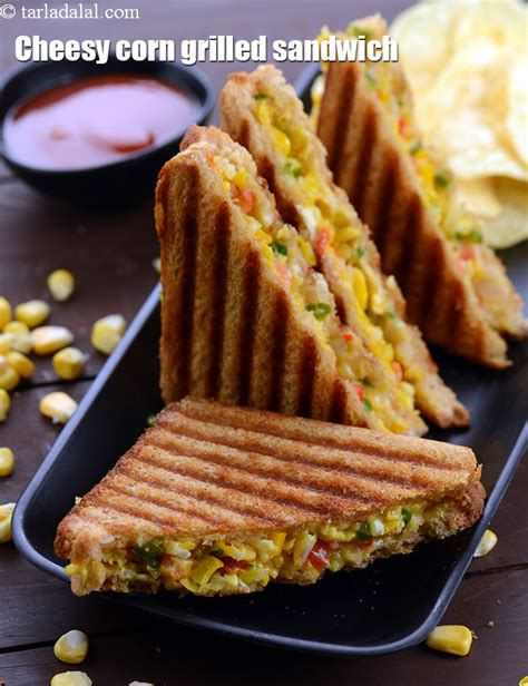 cheesy corn grilled sandwich recipe corn cheese grilled sandwich
