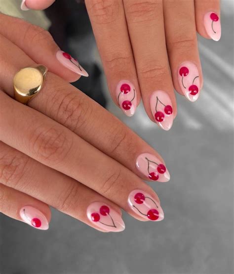 juicy cherry nails perfect  spring summer