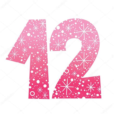 celebratory decorative number twelve stock illustration  caliasching