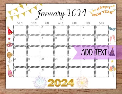 Printable Calendar January 2024 Homemade Gifts Made Easy - Free