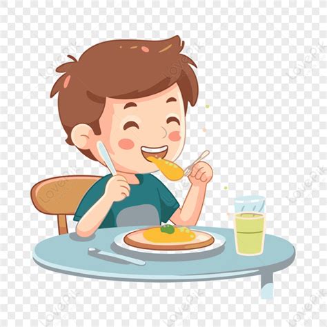 Menino Comendo A Madrasta - Comendo Menino Clipart Almoçando Personagem De Desenho Animado Vetor ...