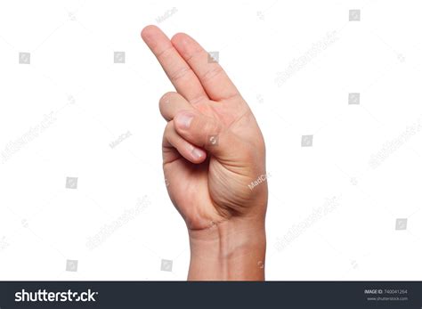 Sign Language Hand Showing Sign H Stock Photo 740041264 | Shutterstock