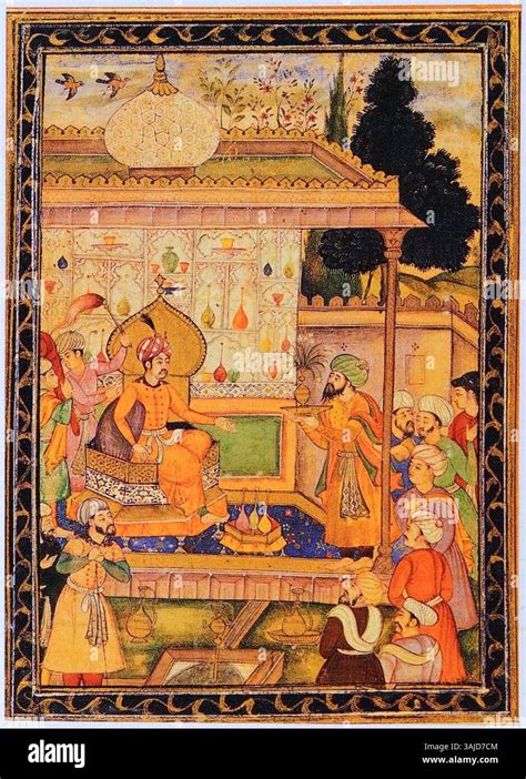 indian miniature depicts abdullah khan uzbek  governor