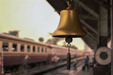 gold train station bell local  thailand  vintage train background
