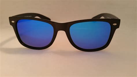 Polarized Blue Mirrored Large Plastic Sunglasses Men & Women - EyeNeeds