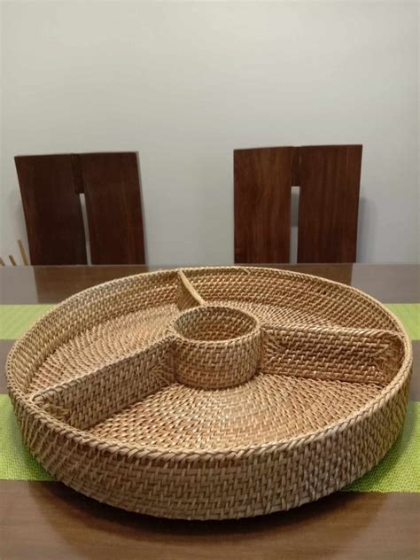 Rattan Chip & dip large /20" on Carousell