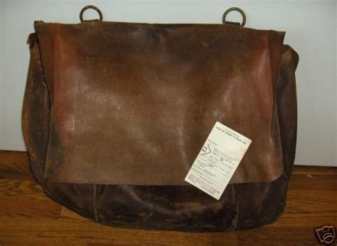 vintage heavy leather  mail carrier bagsatchel