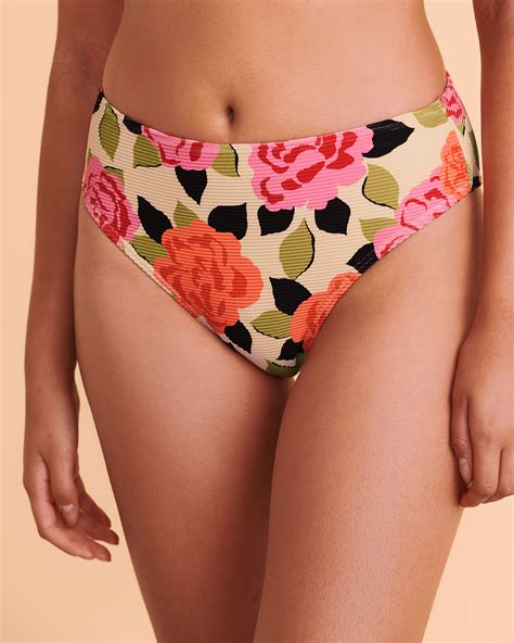 BILLABONG MAGIC GARDEN Maui High Leg Bikini Bottom - Big flowers