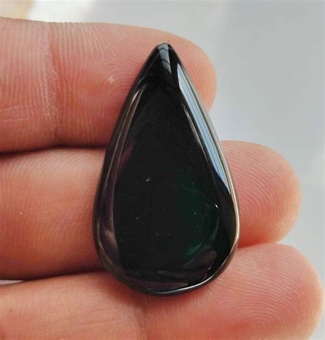 natural black onyx gemstone ct high quality onyx cabochon etsy