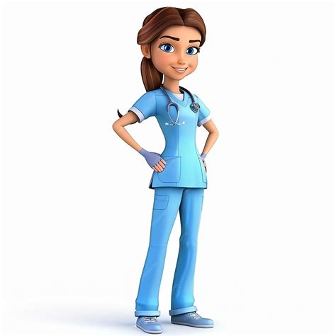Female nurse cartoon image isolated | Premium AI-generated image