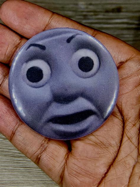 thomas  tank engine angry face meme buttons retro glossy high