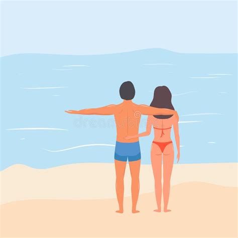 naked couple beach stock illustrations  naked couple beach stock