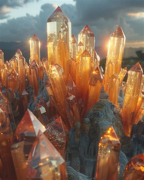 floating tech crystals   digital sky wallpaper premium ai