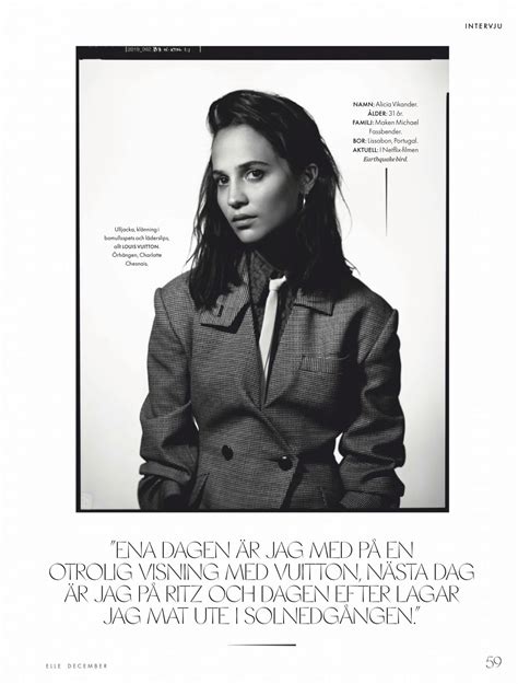 ALICIA VIKANDER in Elle Magazine, Sweden December 2019 – HawtCelebs