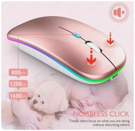 Мышь беспроводная c RGB-подсветкой, перезаряжаемая, Mouse/Беспроводная ...